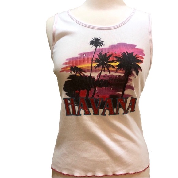 Charlotte Russe Cotton Havana Glitter Tank Top - Picture 1 of 10